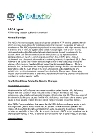 ABCA1 Gene ATP Binding Cassette Subfamily a Member 1
