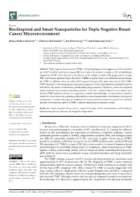 Bio-Inspired and Smart Nanoparticles for Triple Negative Breast Cancer Microenvironment
