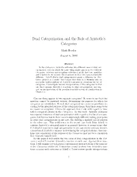 Dual Categorization and the Role of Aristotle's Categories