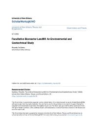 Facultative Bioreactor Landfill: an Environmental and Geotechnical Study