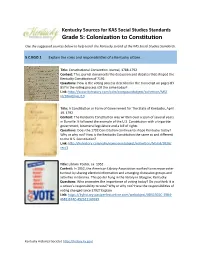 Grade 5: Colonization to Constitution