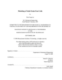Modeling of Solid Oxide Fuel Cells