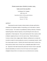Seismic Reflection Inversion with Basis Pursuit