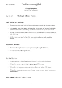 The Height of Lunar Features