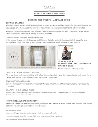 Drapery and Window Hardware Guide