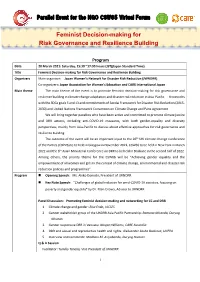 Feminist Decision-Making for Risk Governance and Resilience Building