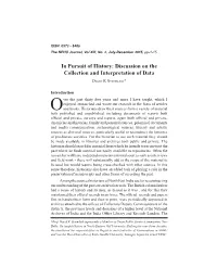 In Pursuit of History: Discussion on the Collection and Interpretation of Data