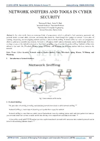 Network Sniffers and Tools in Cyber Security