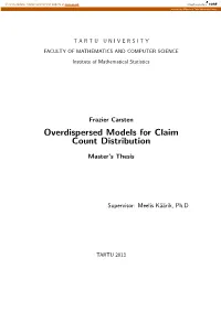 Overdispersed Models for Claim Count Distribution