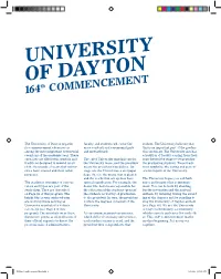 164Th Commencement Marks Their Official Capacity to Direct the Each Student’S Name Is Read, and the Another Beginning