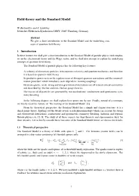 Field Theory and the Standard Model