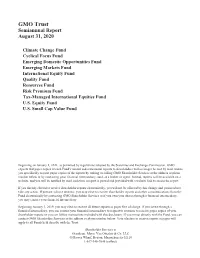 GMO Trust Semiannual Report August 31, 2020