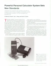 Powerful Personal Calculator System Sets New Standards