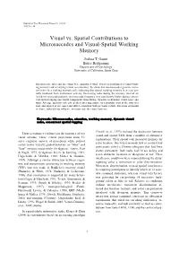 Visual Vs. Spatial Contributions to Microsaccades and Visual-Spatial Working Memory