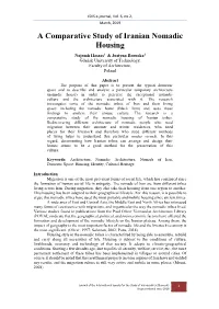 Comparative Study of Iranian Nomadic Housing