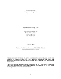 CTA Disclosure Document