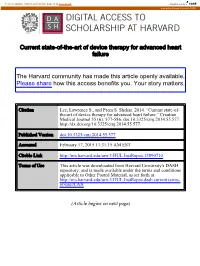 Current State-Of-The-Art of Device Therapy for Advanced Heart Failure