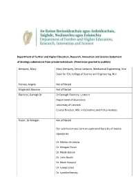 Department of Further and Higher Education, Research, Innovation and Science Statement of Strategy Submissions from Private Individuals