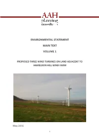 Environmental Statement Main Text Volume 1 Proposed Three Wind