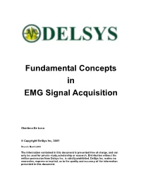 Fundamental Concepts in EMG Signal Acquisition Fundamental Concepts in EMG Signal Acquisition