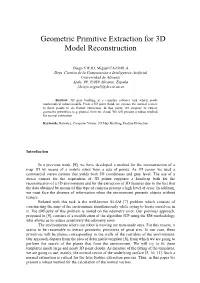 Geometric Primitive Extraction for 3D Model Reconstruction