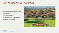 Lecture 03: Layering, Naming, and Filesystem Design