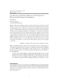 Reflections on the Exemption of Women from Time-Bound Commandments