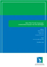 Save Palo Verde Campaign: Conservation Finance Via Text Messages
