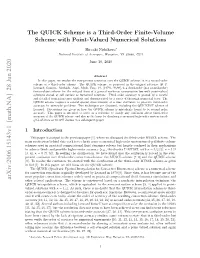 The QUICK Scheme Is a Third-Order Finite-Volume Scheme with Point