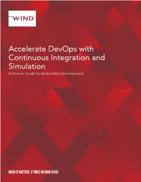 Accelerate Devops with Continuous Integration and Simulation a How-To Guide for Embedded Development
