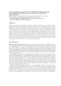 Gene Regulatory Network Reconstruction Using Bayesian