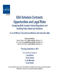 GSA Schedule Contracts