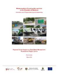 Modernization of Local Public Services in the Republic of Moldova - Intervention Area 2: Regional Planning and Programming