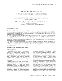 Optimizing Alkaline Sizing in Sugar Cane Bagasse Paper Recycling