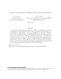 Scaling up Sanitation: Evidence from an RCT in Indonesia∗