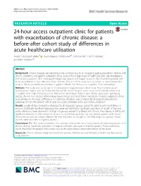 24-Hour Access Outpatient Clinic for Patients with Exacerbation Of