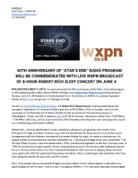 40Th Anniversary of “Star's End” Radio Program Will Be