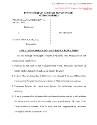 App for Leave to File Reply Brief
