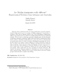 Are Muslim Immigrants Really Different