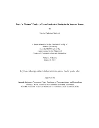 “Modern” Family: a Textual Analysis of Gender in the Domestic Sitcom