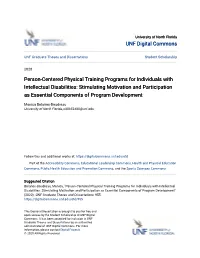 Person-Centered Physical Training Programs for Individuals with Intellectual Disabilities