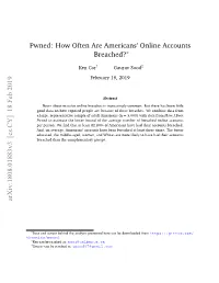 Pwned: How Often Are Americans' Online Accounts Breached?