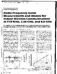 Radio Frequency Noise Measurements and Models for Indoor Wireless Communications at 918 Mhz, 2.44 Ghz, and ,4.0 Ghz