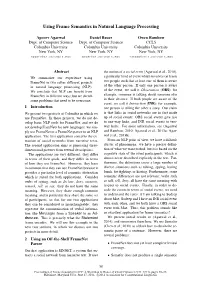 Using Frame Semantics in Natural Language Processing