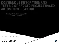 Continuous Integration and Testing of a Yocto Project Based Automotive Head Unit