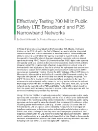Effectively Testing 700 Mhz Public Safety LTE Broadband and P25 Narrowband Networks