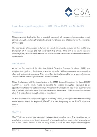 Email Transport Encryption STARTTLS Vs. DANE Vs. MTA-STS