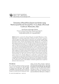 Estimation of Runoff from Impervious Surface Using Multitemporal Remote Sensing Data: a Case Study of Ramnadi Catchment, Maharashtra, India