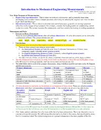 Introduction to Mechanical Engineering Measurements Author: John M