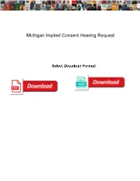 Michigan Implied Consent Hearing Request